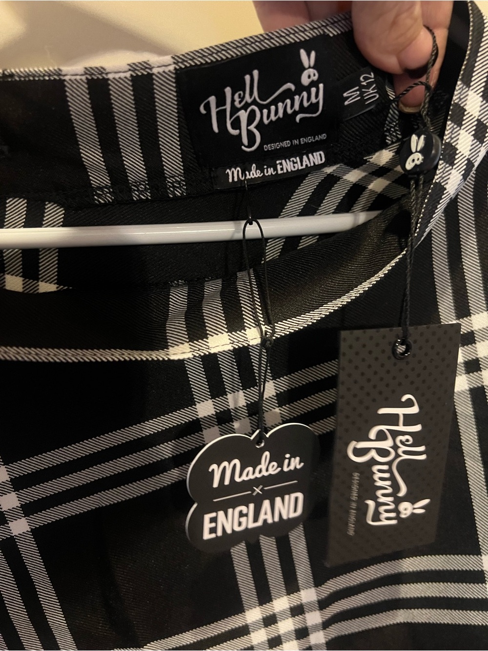 Hell Bunny Black & White Plaid Skirt